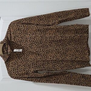 J. Crew Cheetah Print Tissue Turtleneck Top, NWT, SMALL